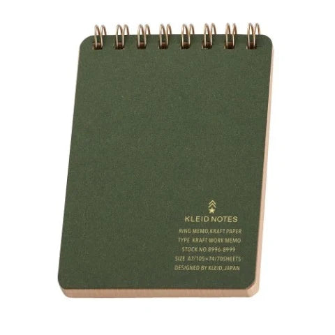 Kleid Stationery Work Memo -  A7 Grid Notebook - Olive Drab