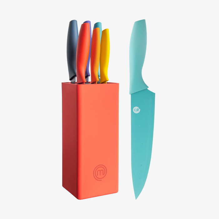 UK MASTERCHEF KNIVES & BLOCK 5PCS KNIFE BLOCKS VIVID KITCHENWARE