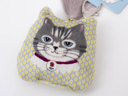 Kusuguru Japan Puffy Cat Keychain