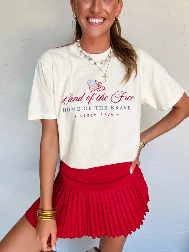 Land of the Free Watercolor Graphic TeeS