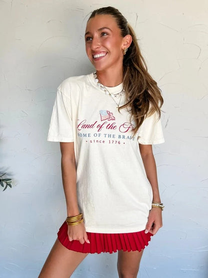Land of the Free Watercolor Graphic TeeS