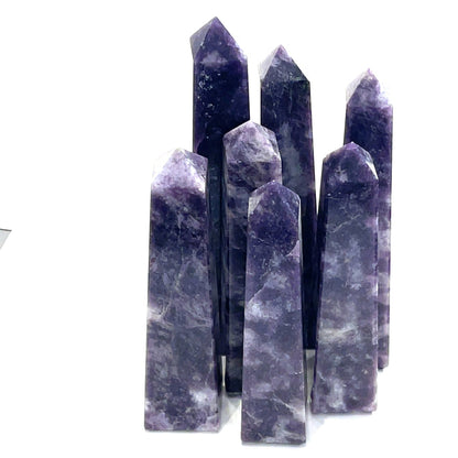 Dark Lepidolite Towers 4.45'' - 5.75'' x 1.5'' (weight .026 - .044)