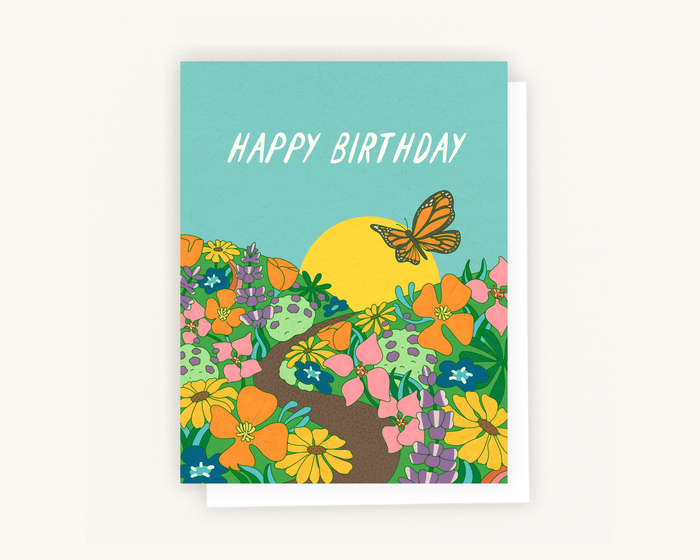 Lesley Goren - Birthday Card – Wildflower Floral Illustration: Single