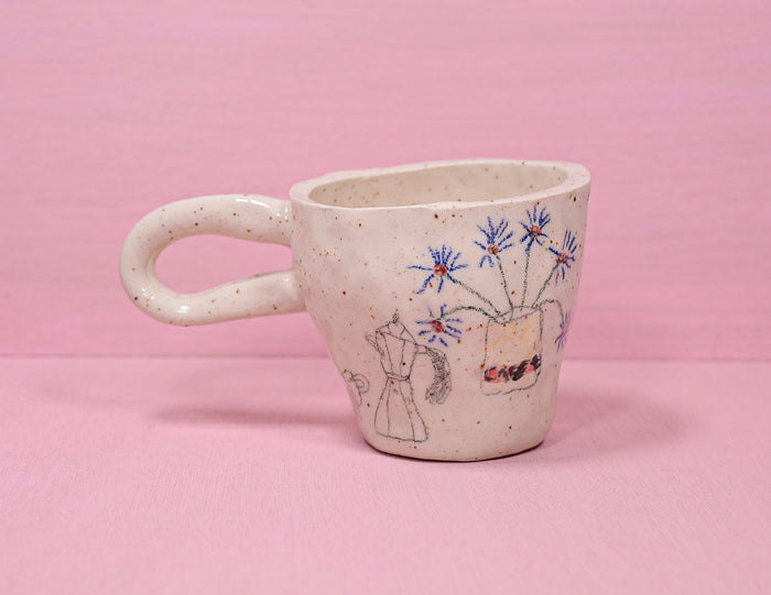 Lil Cafe Bustelo with Flowers - Juice Ceramics