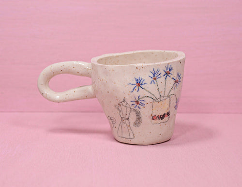 Lil Cafe Bustelo with Flowers - Juice Ceramics
