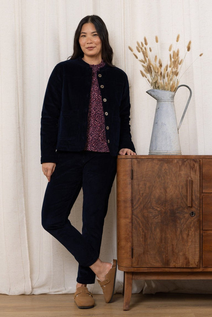 Lily & Me LM24587N Palmer Jumbo Cord Jacket Navy - Dotique