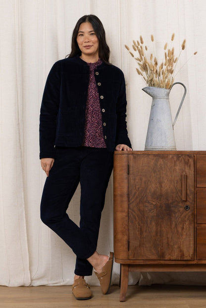 Lily & Me LM24587N Palmer Jumbo Cord Jacket Navy - Dotique