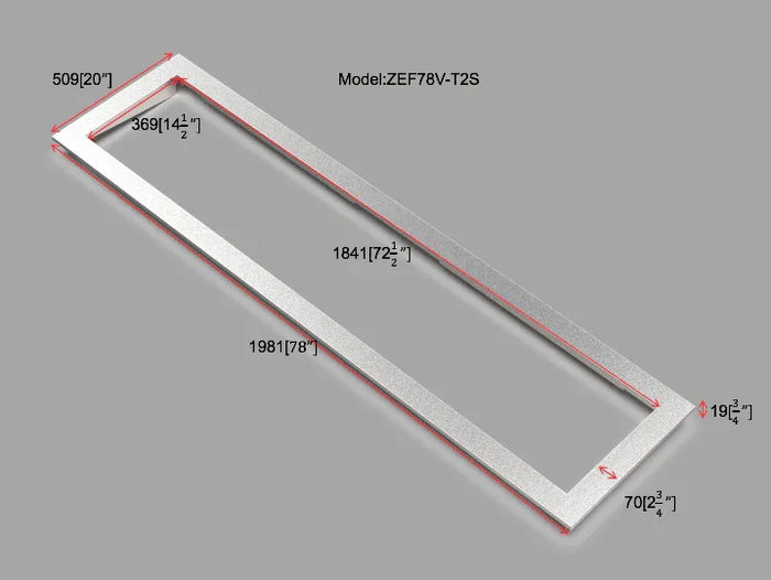 Litedeer Homes 78 inch Smart Control Electric Fireplace Trim Kit (Model: ZEF78V-T2B), Black - Litedeer Homes