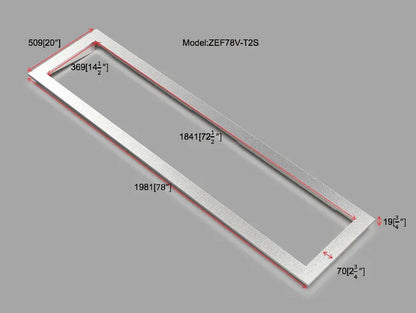 Litedeer Homes 78 inch Smart Control Electric Fireplace Trim Kit (Model: ZEF78V-T2B), Black - Litedeer Homes
