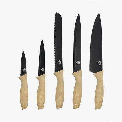 UK MASTERCHEF LOGO KNIVES 5PCS KNIFE SETS NATURAL KITCHENWARE