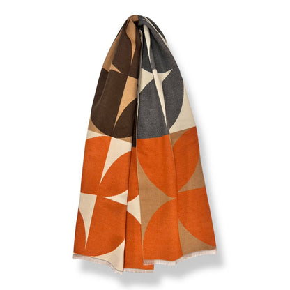 London Scarves - Retro print on cashmere blend scarf finished with fringes: Pistacio
