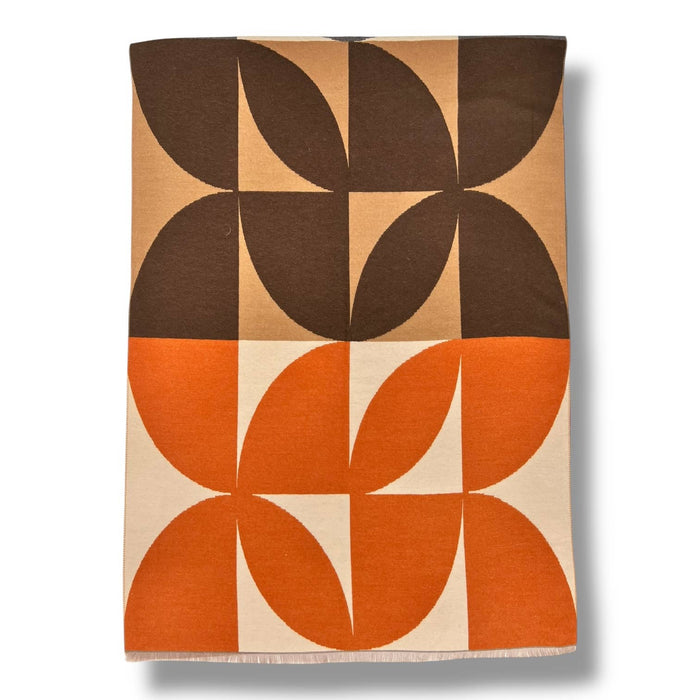 London Scarves - Retro print on cashmere blend scarf finished with fringes: Pistacio