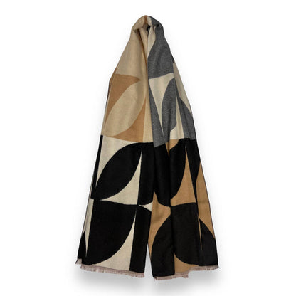 London Scarves - Retro print on cashmere blend scarf finished with fringes: Pistacio