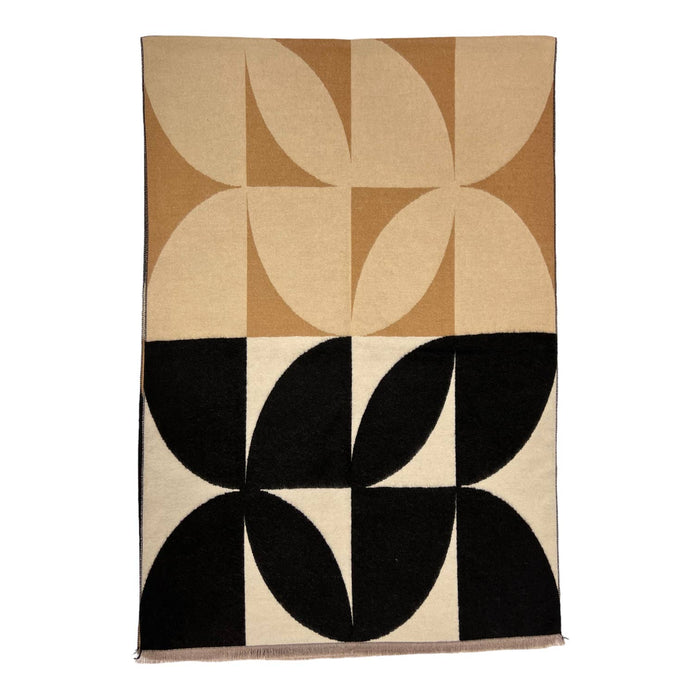 London Scarves - Retro print on cashmere blend scarf finished with fringes: Pistacio