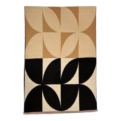 London Scarves - Retro print on cashmere blend scarf finished with fringes: Pistacio