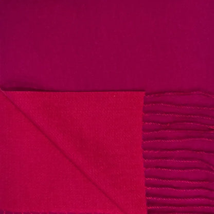 London Scarves - Reversible two tone coloured plain cashmere blend scarf: Khaki