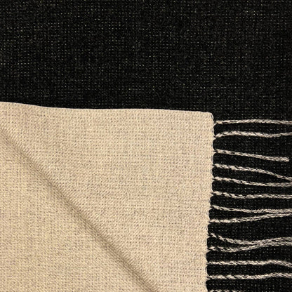 London Scarves - Reversible two tone coloured plain cashmere blend scarf: Oatmeal