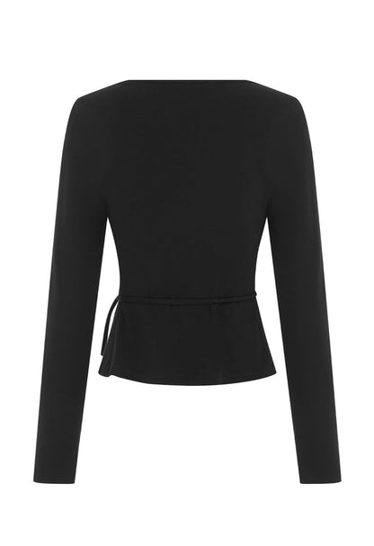 Long Sleeve Wrap Top Nera