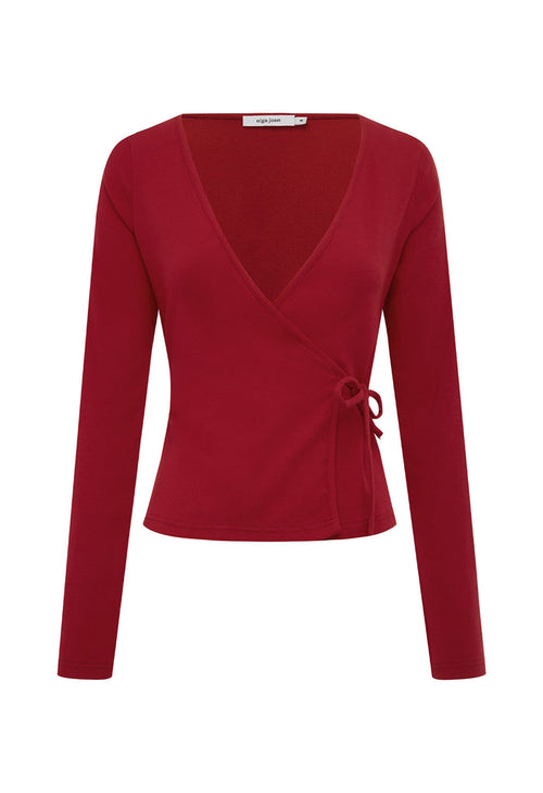 Long Sleeve Wrap Top Vino Rosso (Original Fit)