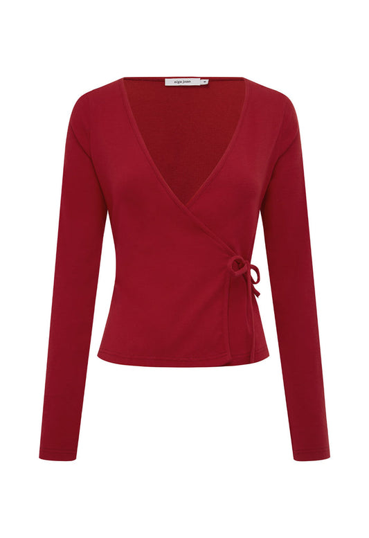 Long Sleeve Wrap Top Vino Rosso (Original Fit)