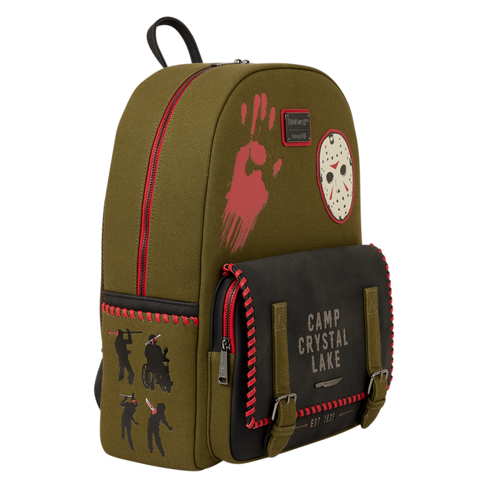 Loungefly Friday the 13th - Camp Crystal Lake Canvas Glow Full Size Backpack