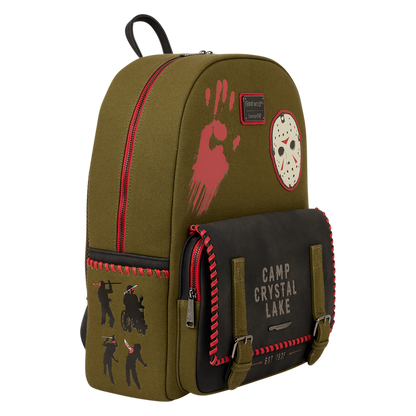 Loungefly Friday the 13th - Camp Crystal Lake Canvas Glow Full Size Backpack