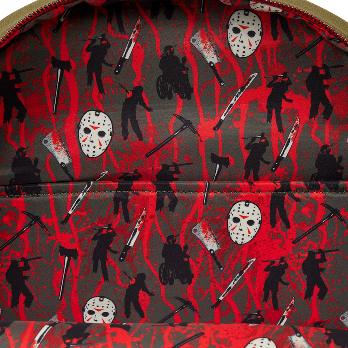 Loungefly Friday the 13th - Camp Crystal Lake Canvas Glow Full Size Backpack