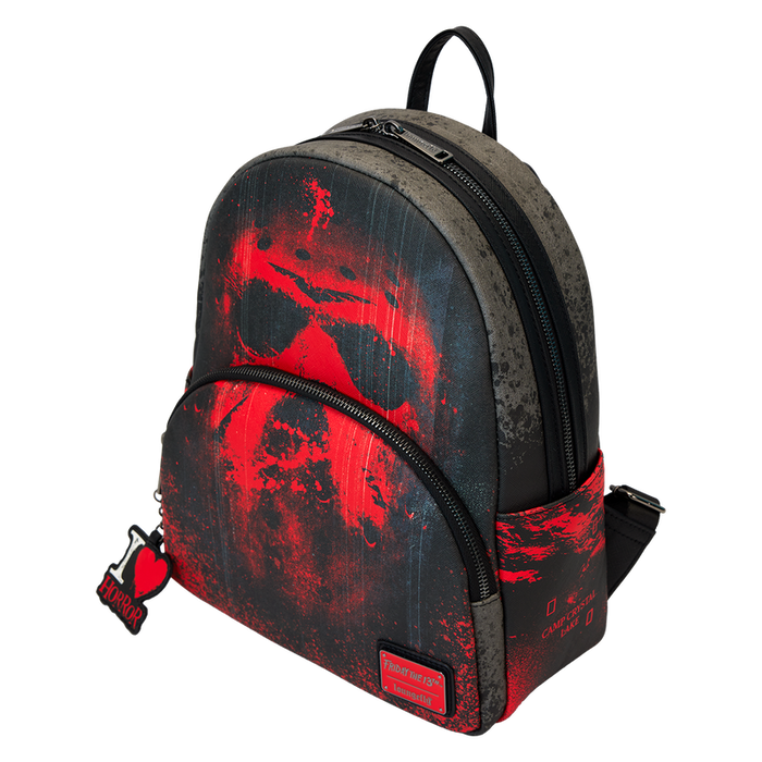 Loungefly Friday the 13th - Jason Mask I Heart Horror Mini Backpack