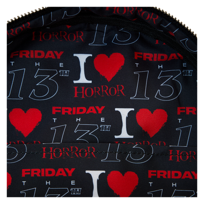 Loungefly Friday the 13th - Jason Mask I Heart Horror Mini Backpack