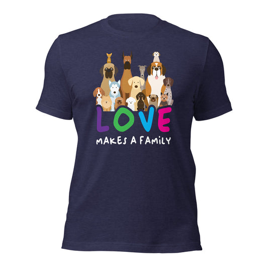 Love Makes a Family Unisex T-Shirt - Navy