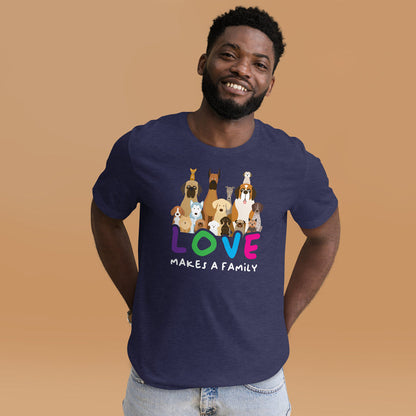 Love Makes a Family Unisex T-Shirt - Navy