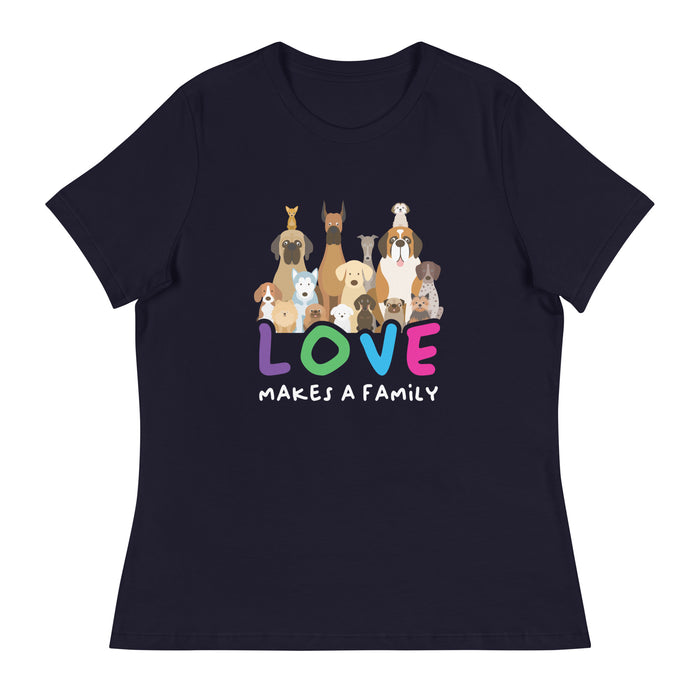 Love Makes a Family Women's Relaxed T-Shirt - Navy