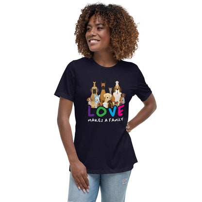 Love Makes a Family Women's Relaxed T-Shirt - Navy