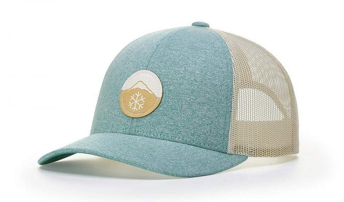Green Teal Heather/Birch Custom Low Pro Heather Trucker Hat - Corporate Gifts