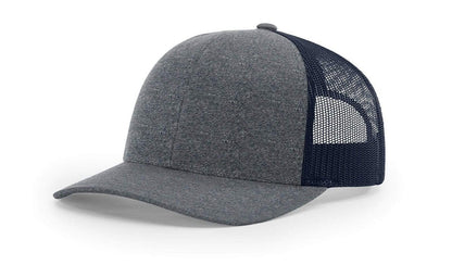 Navy Heather/Navy Custom Low Pro Heather Trucker Hat - Corporate Gifts