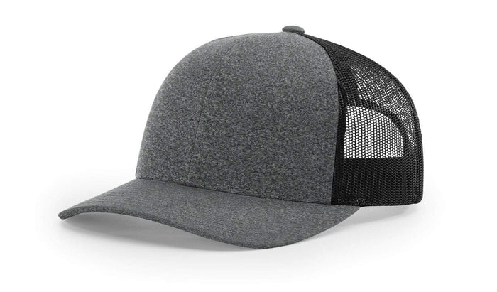 Black Heather/Black Custom Low Pro Heather Trucker Hat - Corporate Gifts