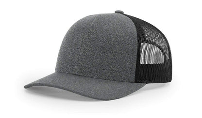 Black Heather/Black Custom Low Pro Heather Trucker Hat - Corporate Gifts
