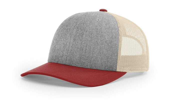 Heather Grey/Birch/Cardinal Custom Low Pro Trucker Hat - Corporate Gifts