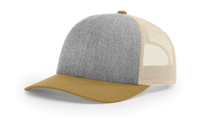 Heather Grey/Birch/Amber Gold Custom Low Pro Trucker Hat - Corporate Gifts