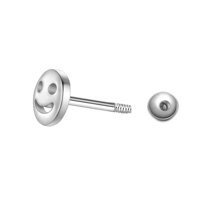 Lucky Face-Piercing silber