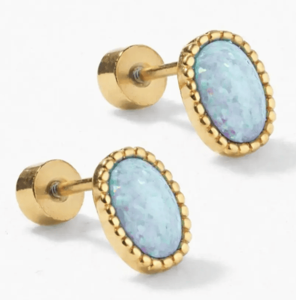 Linny & Co. Luna Opal Blue Earrings