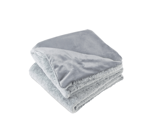 Grey Custom Luxe Faux Fur Throw Blanket - Corporate Gifts