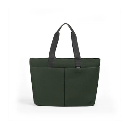 Luxe Tote bag An olive green tote bag with dark gray handles, shown from the front on a clean white background.
