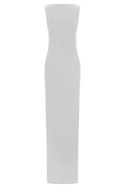 Magnolia Sleeveless Diamante Maxi Dress - Silver