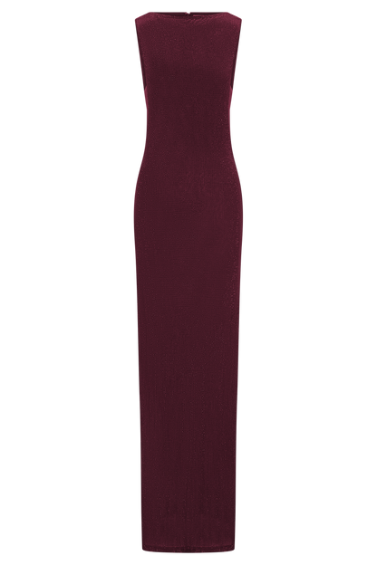 Magnolia Sleeveless Diamante Maxi Dress - Wine