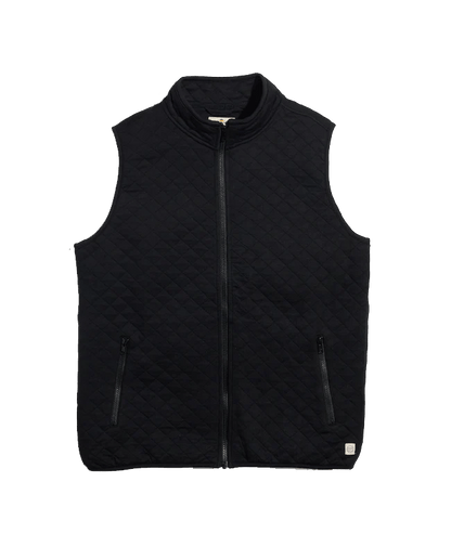 Black / XS Custom Marine Layer Men's Corbet Full Zip Vest - Corporate Gifts