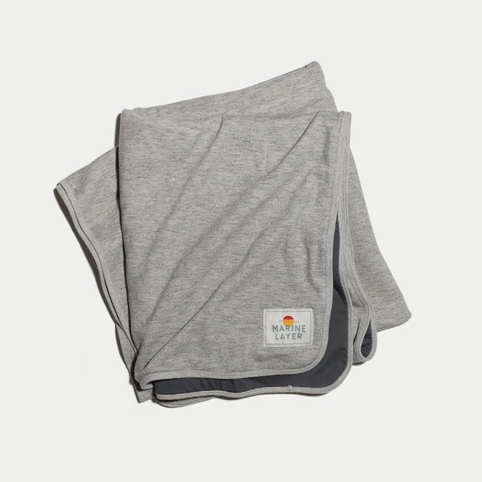 Heather Grey/Asphalt Grey Custom Marine Layer Lined Blanket - Corporate Gifts