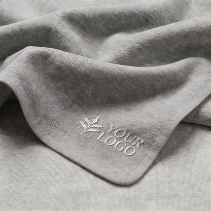 Heather Grey/Asphalt Grey Custom Marine Layer Lined Blanket - Corporate Gifts