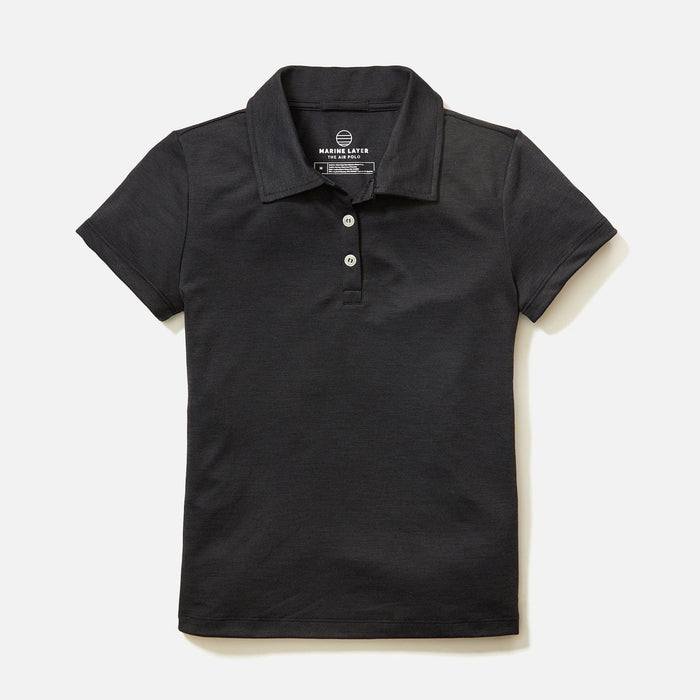 Black / XS / Womens Custom Marine Layer Re-Spun Air Polo - Corporate Gifts