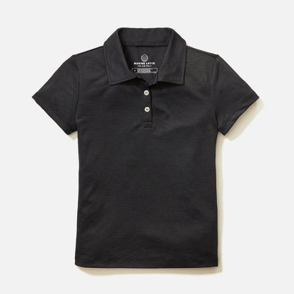 Black / XS / Womens Custom Marine Layer Re-Spun Air Polo - Corporate Gifts
